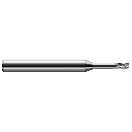 HARVEY TOOL Miniature End Mill - 3 Flute - Corner Radius, 0.0930" (3/32) 37193